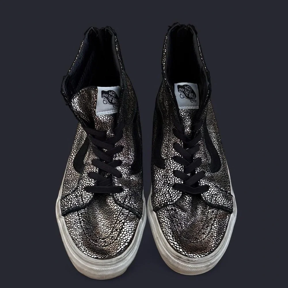 VANS SHOES SK8-HI SLIM ZIP GOLD DOTS men’s 6 women’s 7.5